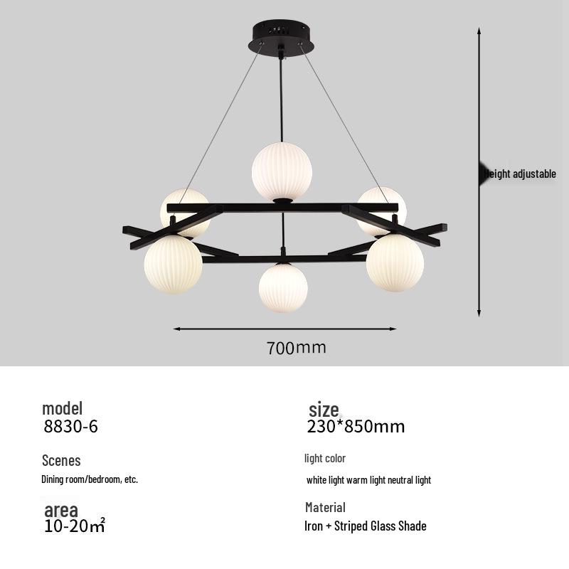 Итальянский Минималистичный Черный Стеклянный Люстра - Креативный Круглый Дизайн для Гостиной Warm Light