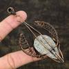 Natural K2 Blue Azurite Gemstone Handmade Copper Wire Wrap Pendant 4.21" N5H12