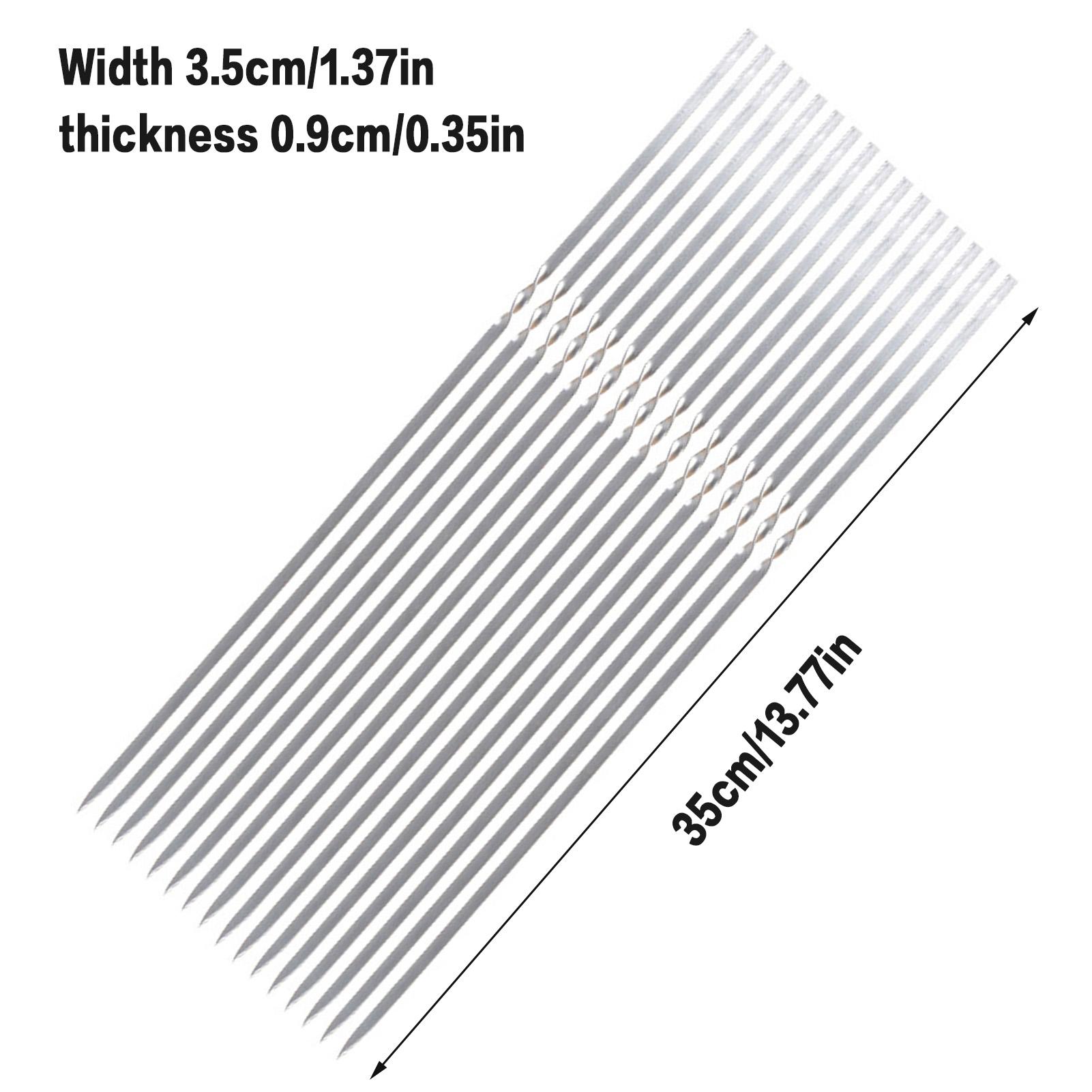 

10 шт. Многоразовые шампуры для барбекю из нержавеющей стали, Портативные шампуры для гриля, кебаба, Подходят для семейной вечеринки, Шиш-кебаб