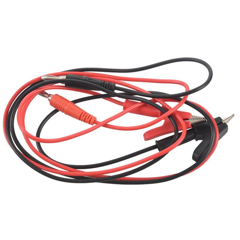 

A96I-5X 1M Long Alligator Clip To Banana Plug Test Cable Pair For Multimeter червоний колір чорний