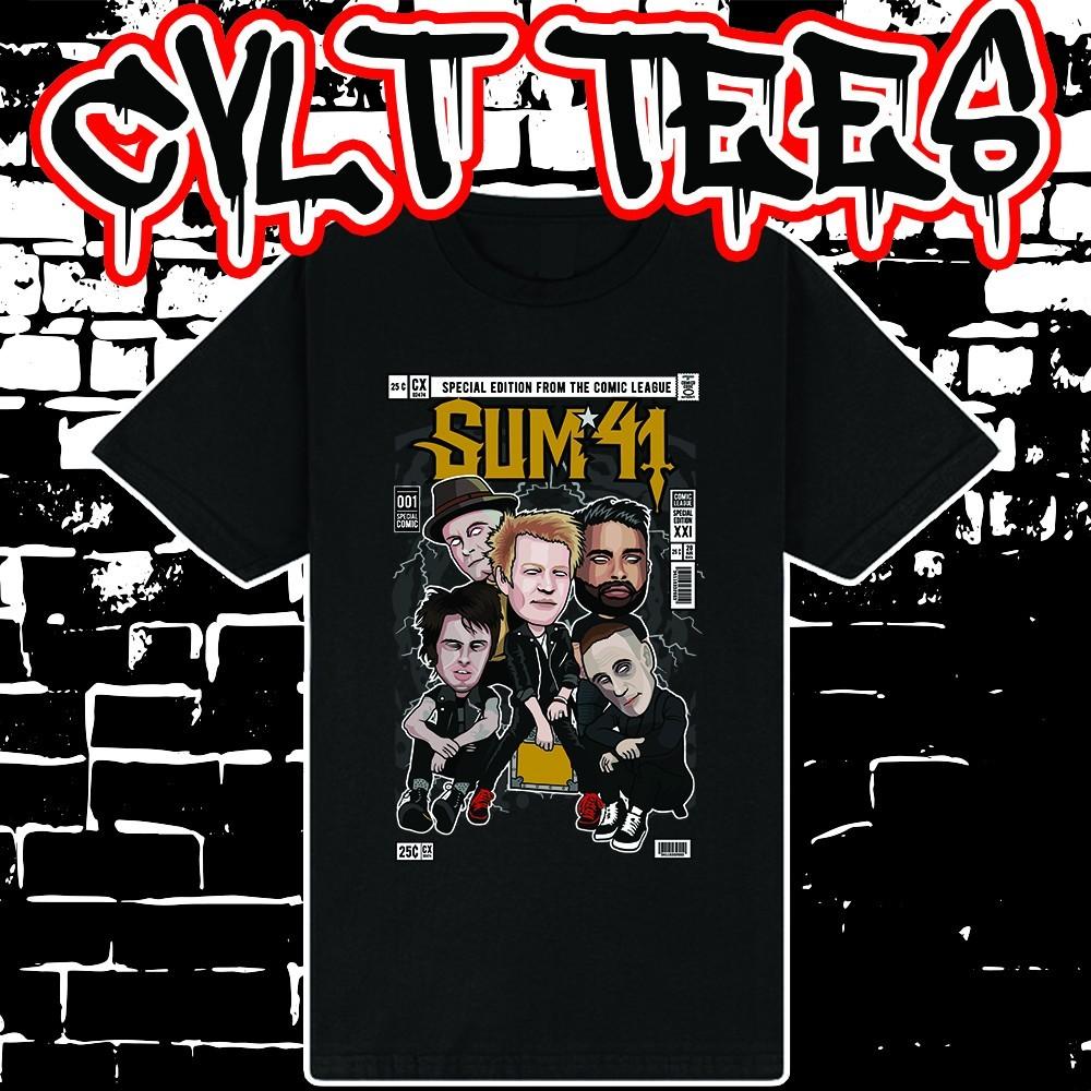 Футболка в стиле обложки комикса Sum 41 ~ 100% Хлопок Унисекс XXL