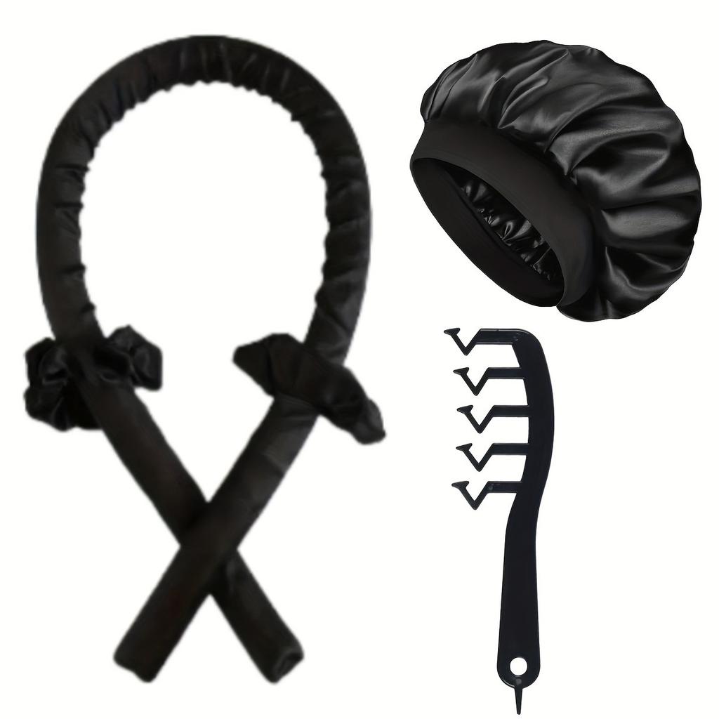 Best Selling Z-Part Hair Comb Sponge Sleep Cap Heatless Hair Curler LED Temperature Display Set for Overnight Curls Home DIY