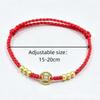 Adjustable Lucky Rope Bracelet Chinese Style Copper Coin Pendant Cord Jewelry for Birthday Anniversary Gift