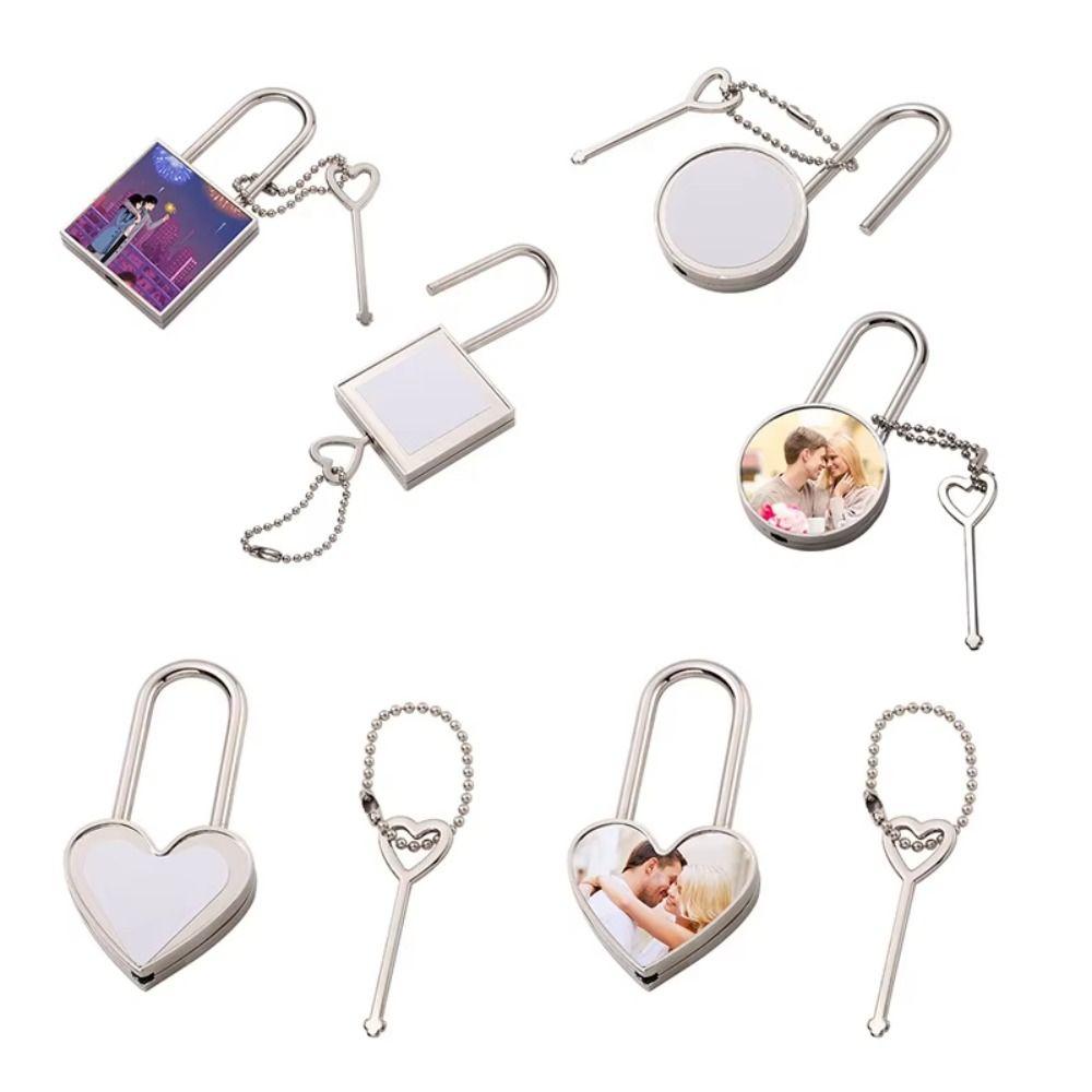 Square Shaped Thermal Transfer Lock Round Shaped Heart Shaped Lock Love Lock  Tourist Attraction