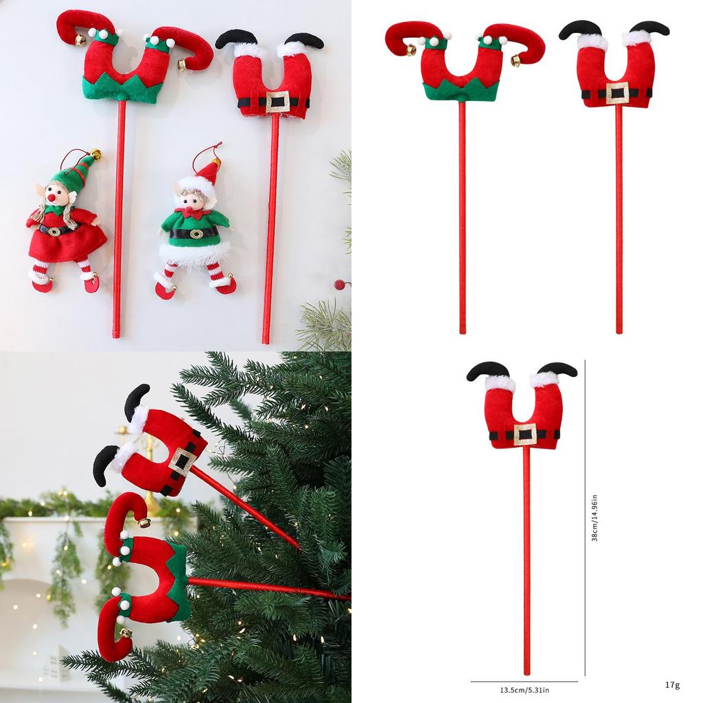 Christmas Elf Leg Fabric Decoration With Cartoon Style For Holiday Tree Accessories