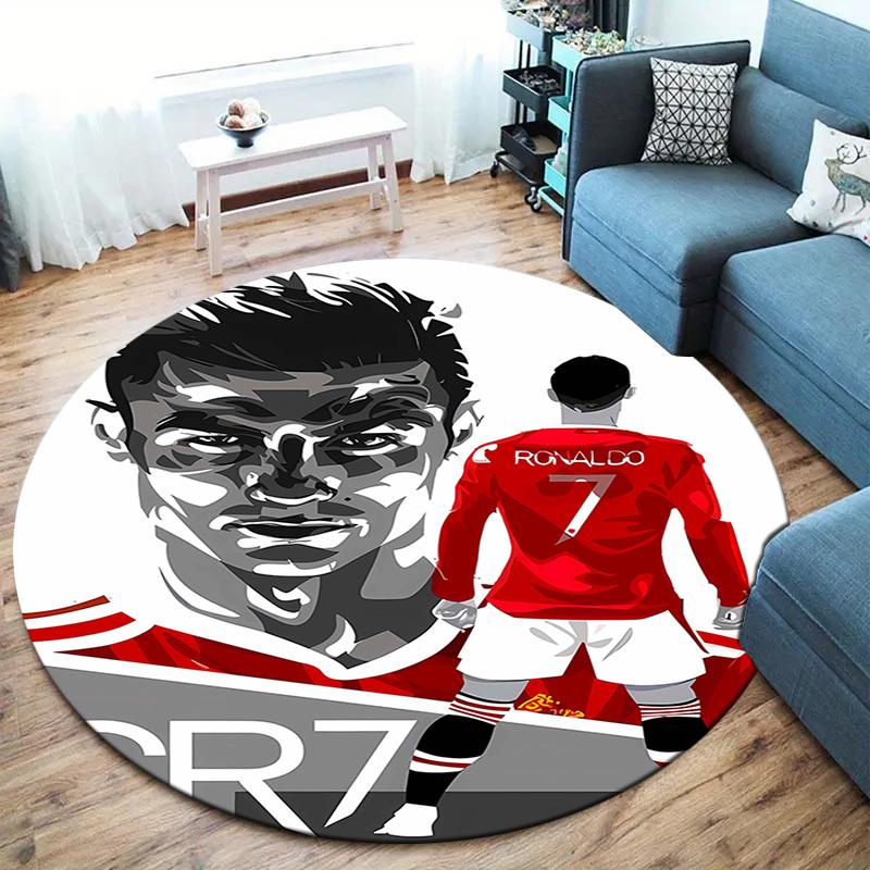 CR7 Round Area Rug,Carpet Rug for Living Room Bedroom Sofa Playroom Decor,Non-slip Floor Mat