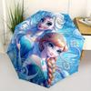 Elsa,Anna Automatic Umbrella   Tri Fold Portable Umbrella, Best Holiday Gift for Men and Women, Durable Iron Frame, Playful Design, Sturdy a