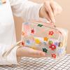 Waterproof Toiletry Organizer Cute Print Avocado Flower Peach Travel Cosmetic Bag Transparent Makeup Bags for Women Girls Clear