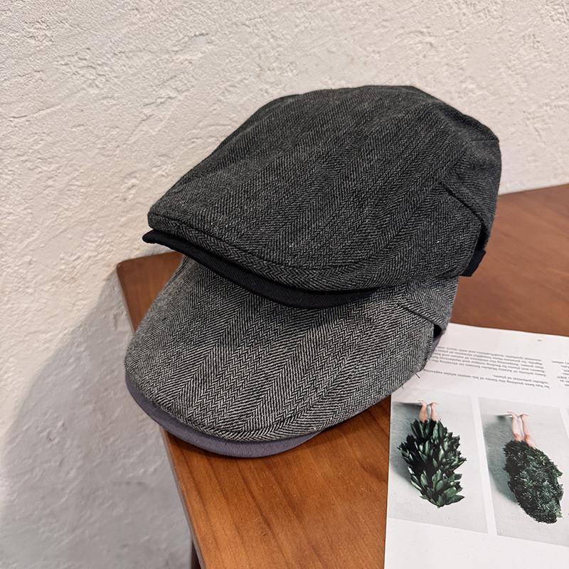 Stripes Fashion Beret Hat With Windproof Breathable Design For Gifts Winter