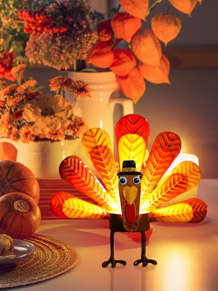 Thanksgiving Turkey Candlestick Turkey Candle Fall Table Centerpieces for Autumn Fireplace Decorations