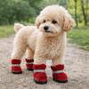 4 pcs/set Warm Dog Cotton Shoes Anti-Scratch Winter Dog Boots Puppy Booties Puppy Footwear  Walking