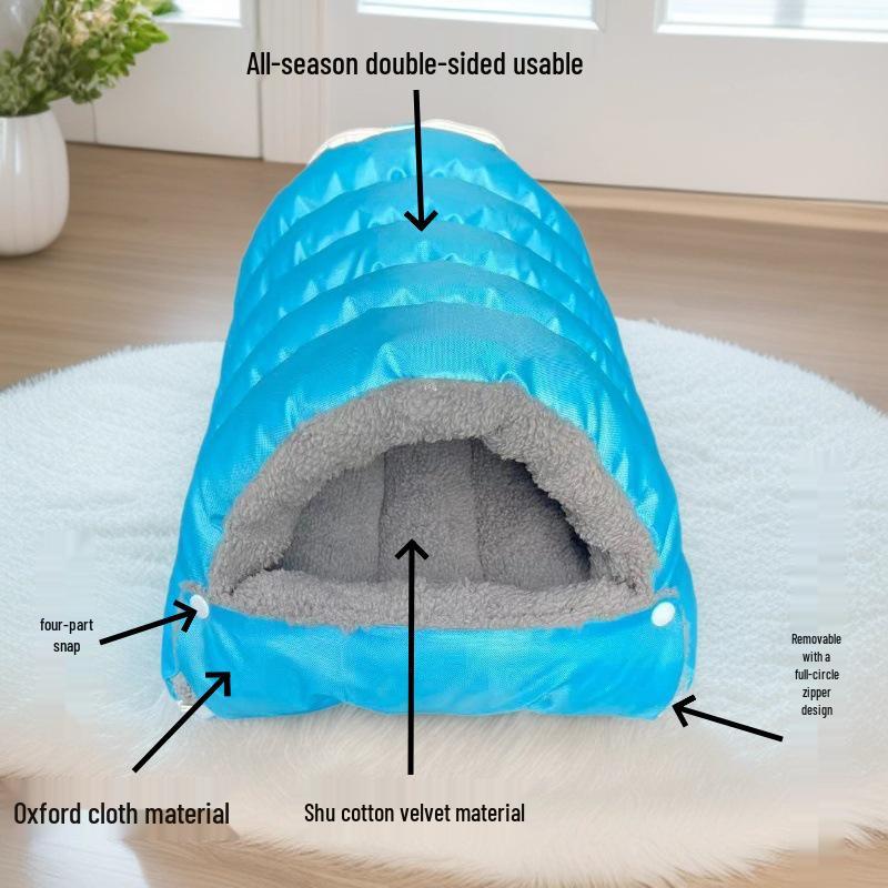 Cat & Small Dog Winter Warm Semi-Closed Nest - Spacious All-Season Sleeping Bag