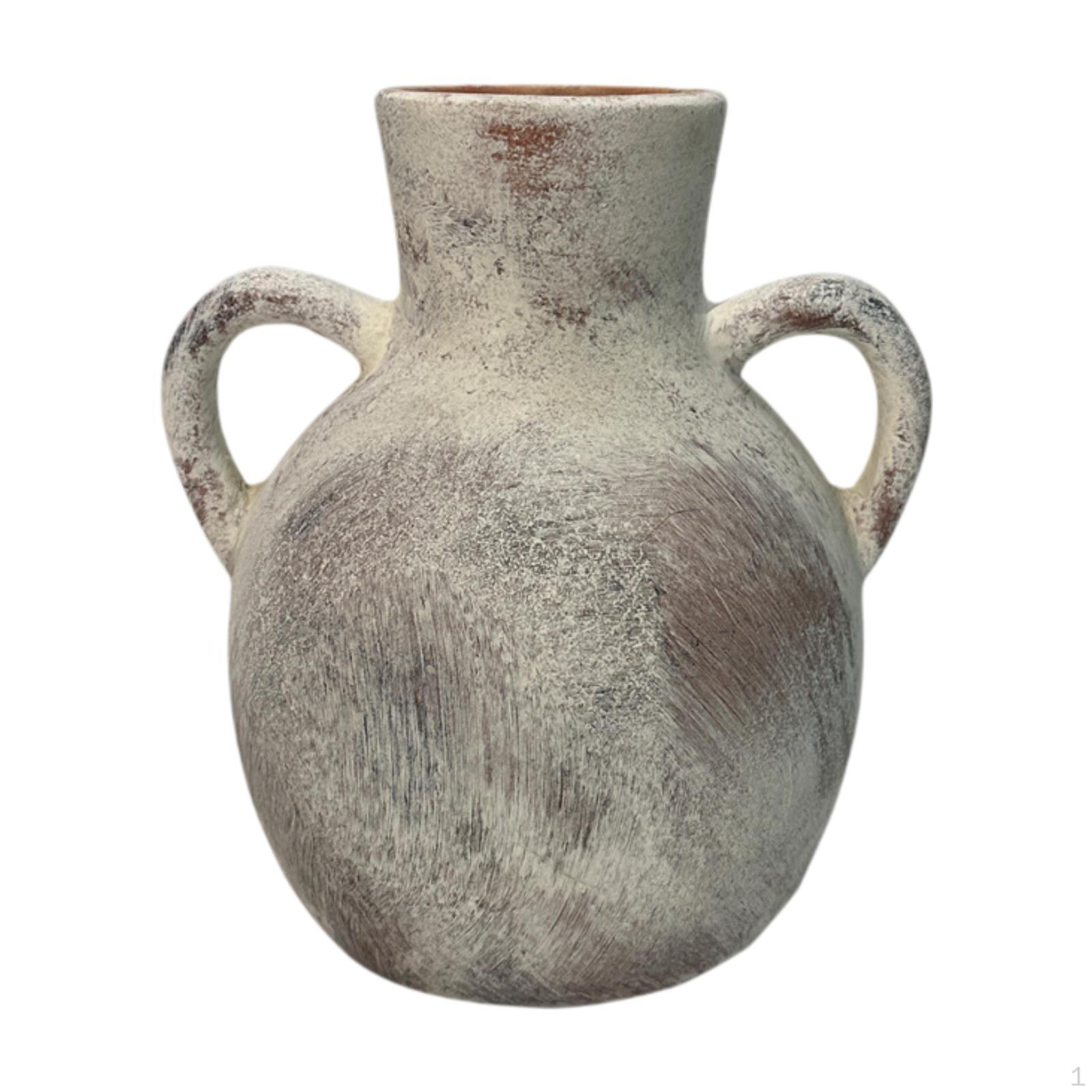 

Flowerpot Ceramic Vase Decorative Wabi Farmhouse Flower Table with Rustic Structure Light Brown