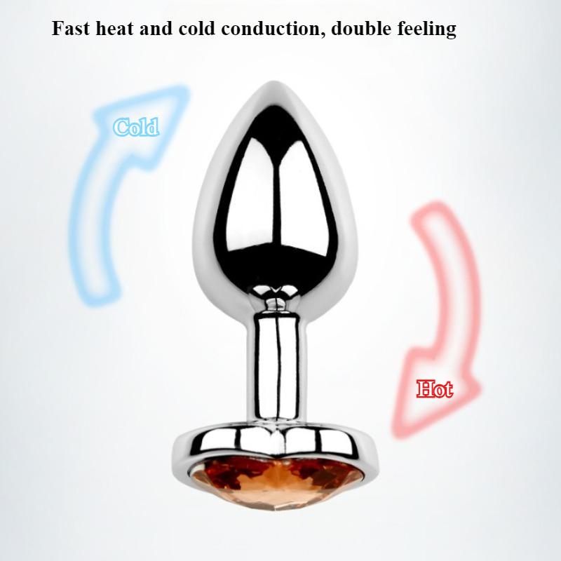 Anal Plug Heart-shaped Metal Butt Plug Adult Sex Toys Stainless Steel Anal Plug Stimulator Anal Sex Toys Prostate Massager Dildo
