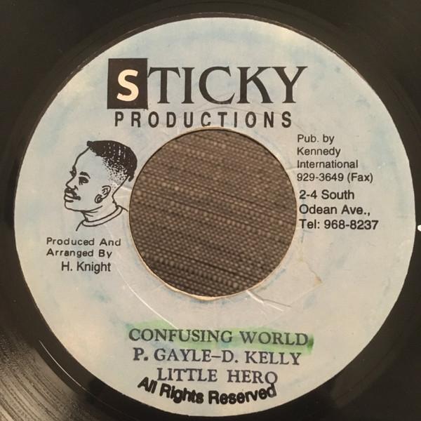 7-дюймовая пластинка LITTLE HERO Confusing World NONE Липкий продукт Ямайка Регги Ска Даб Б/у