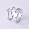 2pcs 925 Sterling Silver Couple Rings Zircom For Women Man Exquisite Student Girlfriend Jewelry Accessories Wedding