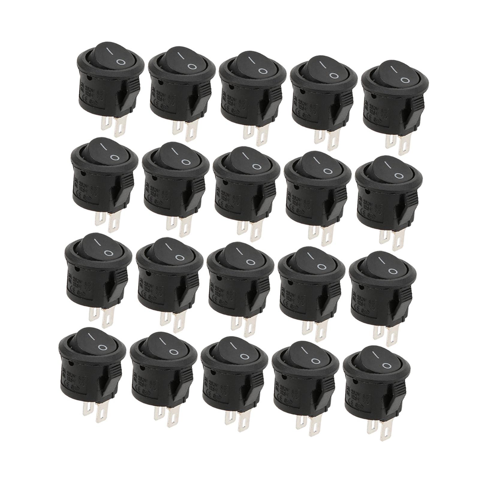 

20 шт. Тумблер Вимикач живлення Маленький Круглий 2 контакти 2 положення KCD11 Елементи промислового керування