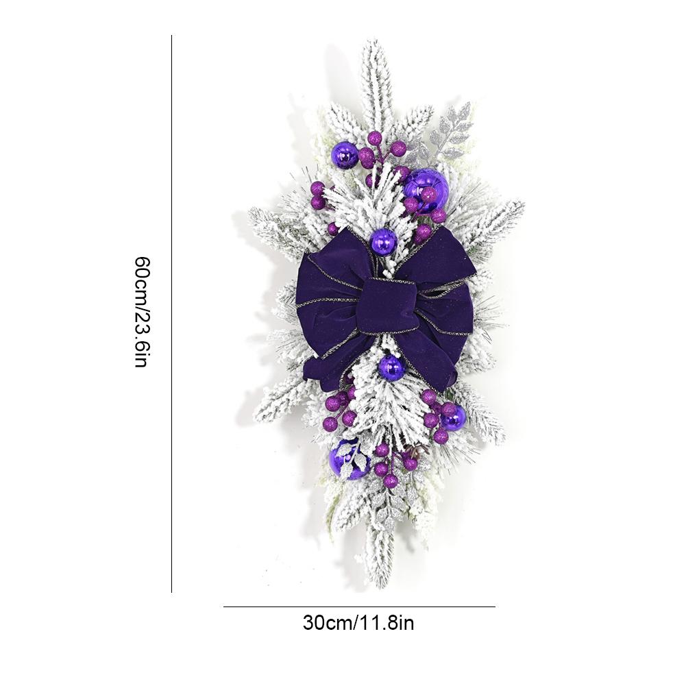 Christmas Light Up Garland Artificial Prelit Stairway Trim with Pinecones&Bowknot Festival Theme for Stair Front Door Decoration