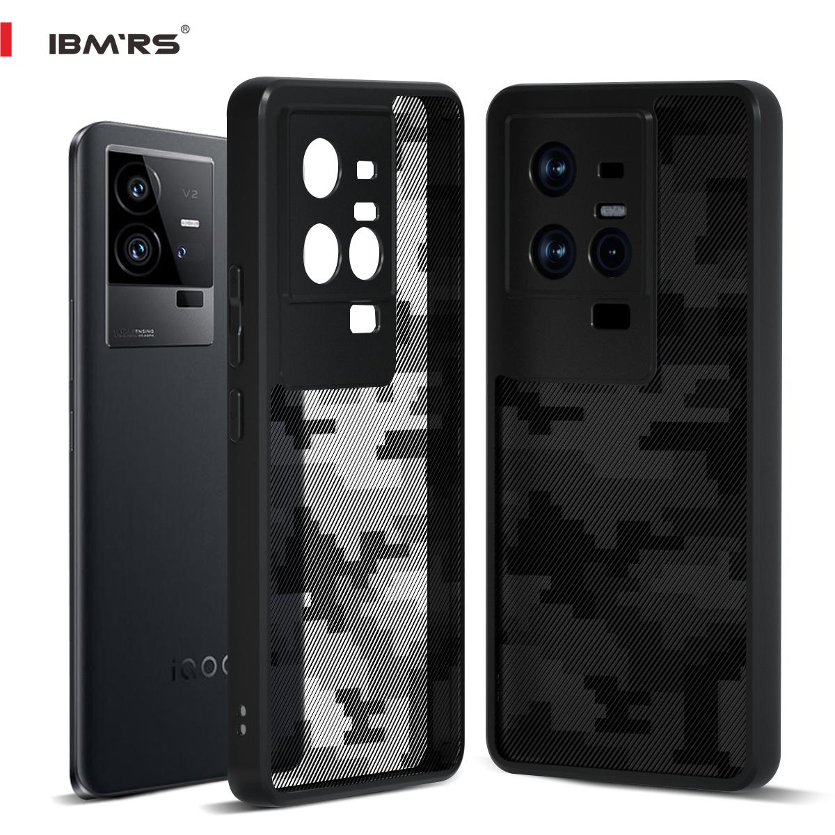 (В комплекте ремешок на запястье)BMRS совместим с чехлом vivo iQOO 11/11S, защитная задняя крышка из прозрачного поликарбоната + чехол для телефона с мягкими краями TPC lattice camo