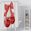 Charming Cherry Shower Curtain - Vibrant Lip & Plaid Designs for Playful Bathroom Décor, Waterproof, Easy Care & Unique Charm