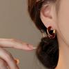 925 Silver Needle Mobius Earrings: Light Luxury Year of the Horse 2026 Red Studs for Women