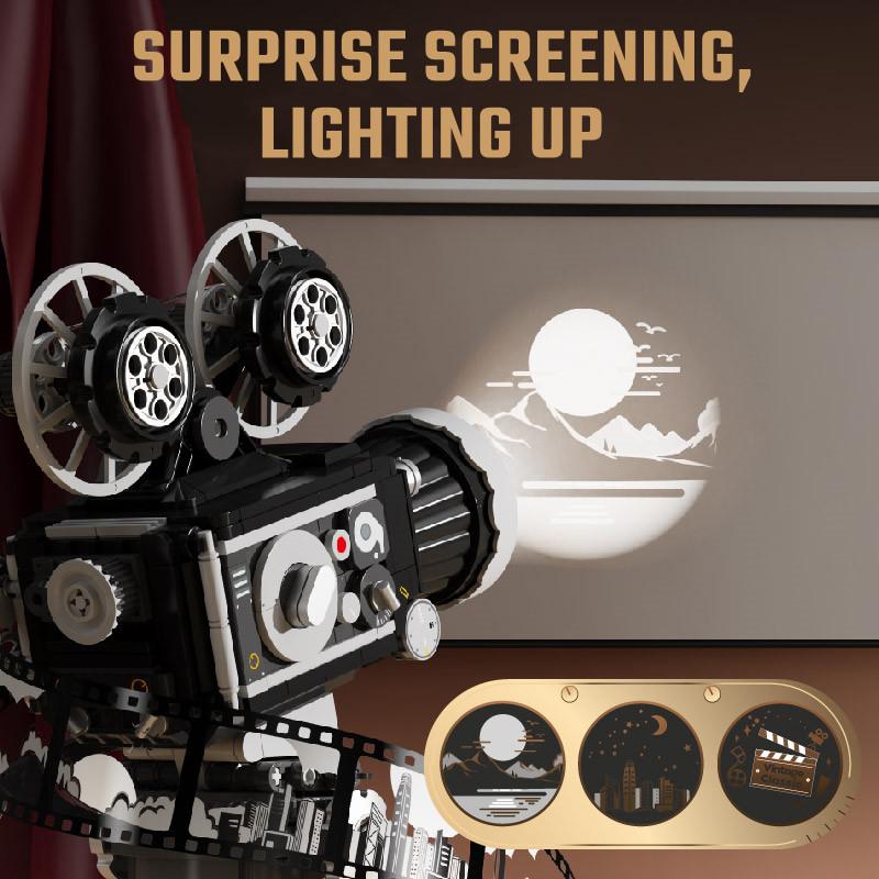 655pcs Creative MOC Vintage Camera Model Assemblage Building Blocks Collectible Ornaments Kids Toys Birthday Gifts