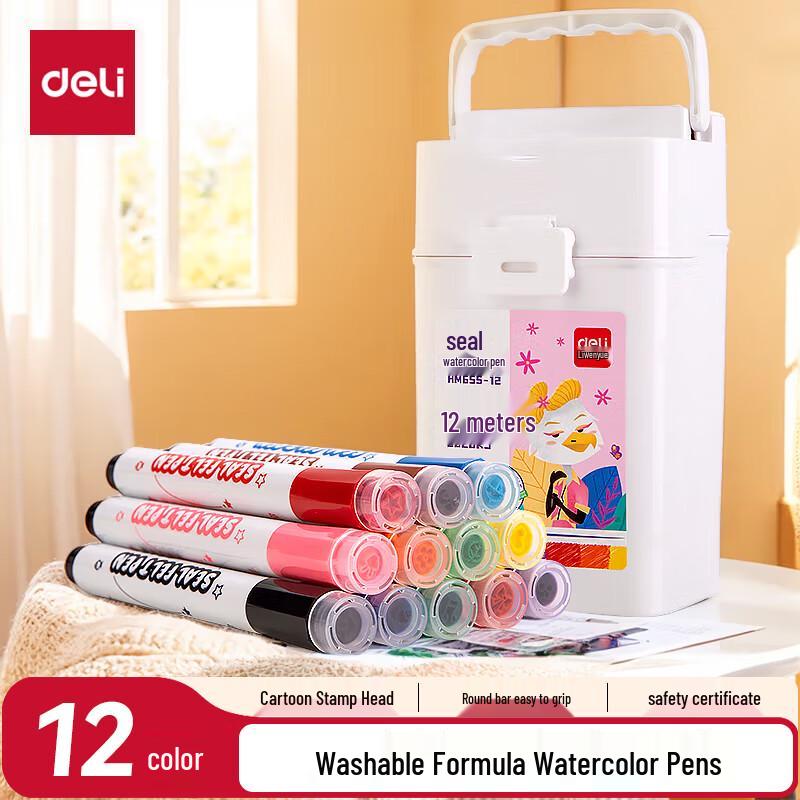 Deli Washable Stamp Art Markers for Kids