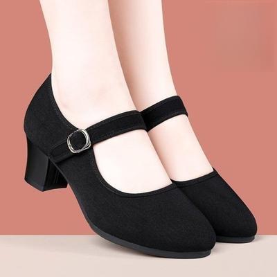 Autumn Square Dance Shoes Women's New Retro Soft-soled Dance Shoes One-word Fashionable Versatile Mary Jane Shoes