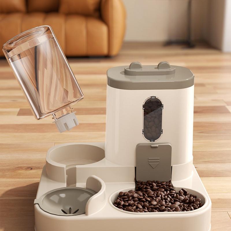 2-in-1 Gravity Pet Feeder and Water Dispenser, Small Dog Cat Food and Water Dispenser, Pet Feeder Water Bowl