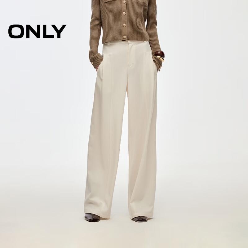 

ONLY Women s Pleated Loose Fit Straight-Leg Pants L