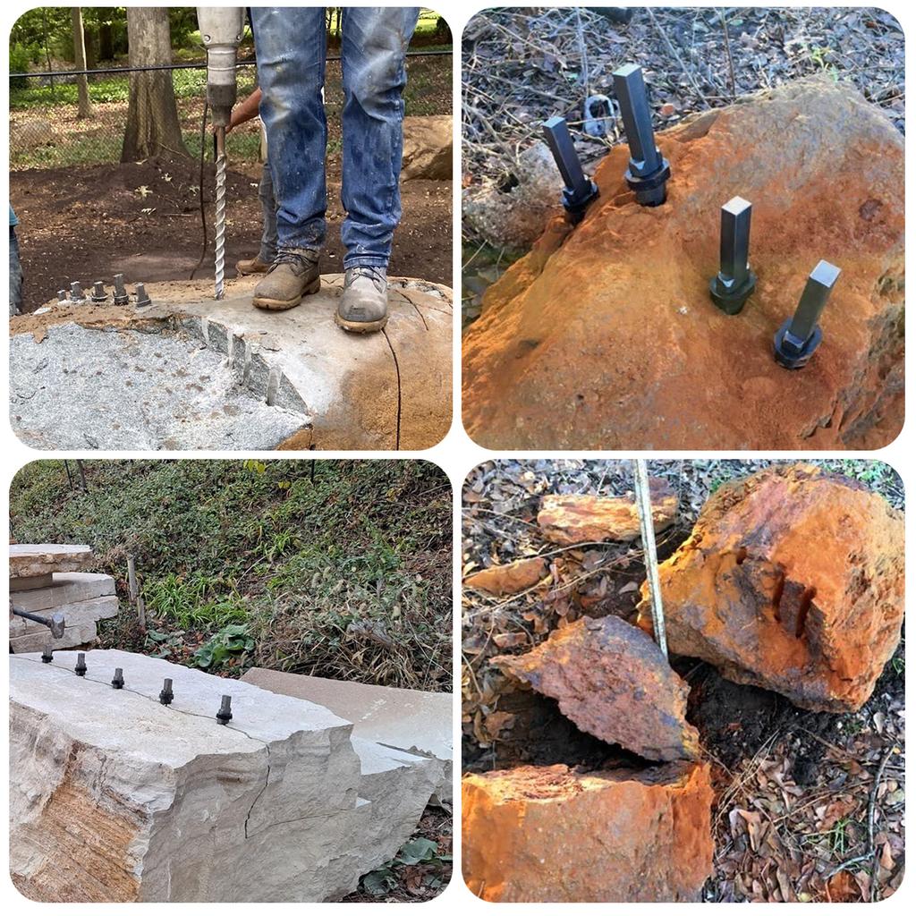 5Pcs Wedge and Feather Shims Heavy Duty Stone Splitting Tool for Concrete Rock Stone Splitter Marble Granite Hand Tools