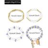 Blue and white porcelain beaded bracelet retro medium personality imitation pearl cross pendant jewelry