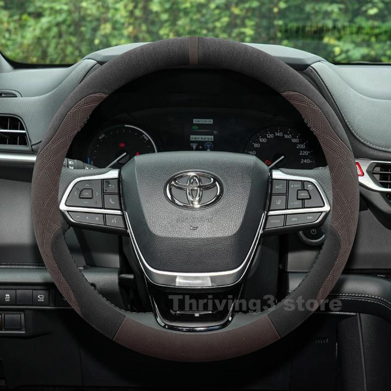 Suede Warm Car Steering Wheel Cover For Toyota Sienna 2026 Camry -2025 Winter Heating Covers For Covers Auto Accessories