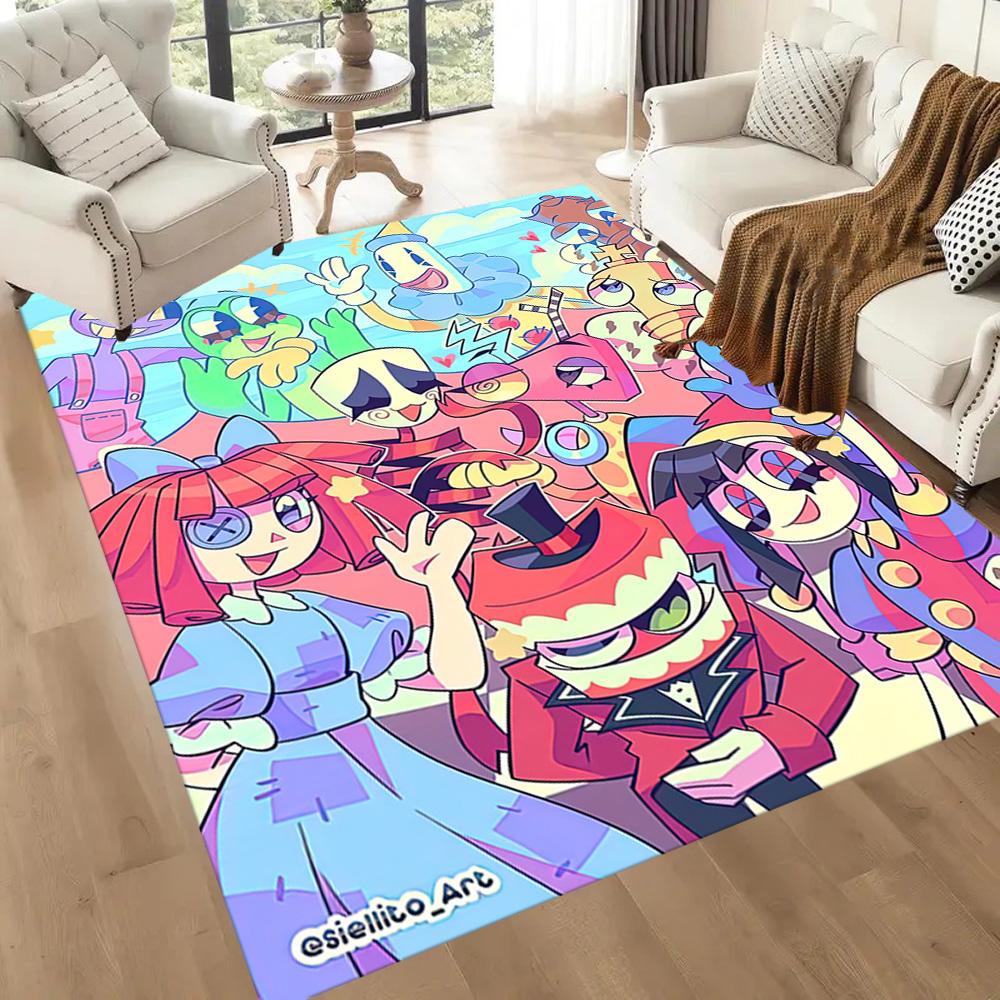 Digital Circus Floor Mat Perfect for Living Rooms Kitchen Game Room Outdoor Antislip Carpet Anime Office Decor Perfect Gift for Women/Men