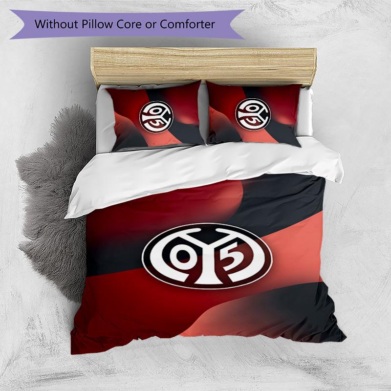 Mainz FC Printed 3PCS Bedding Set Breathable Duvet Cover with Pillowcases Decorative Bed Linen for Bedroom Home