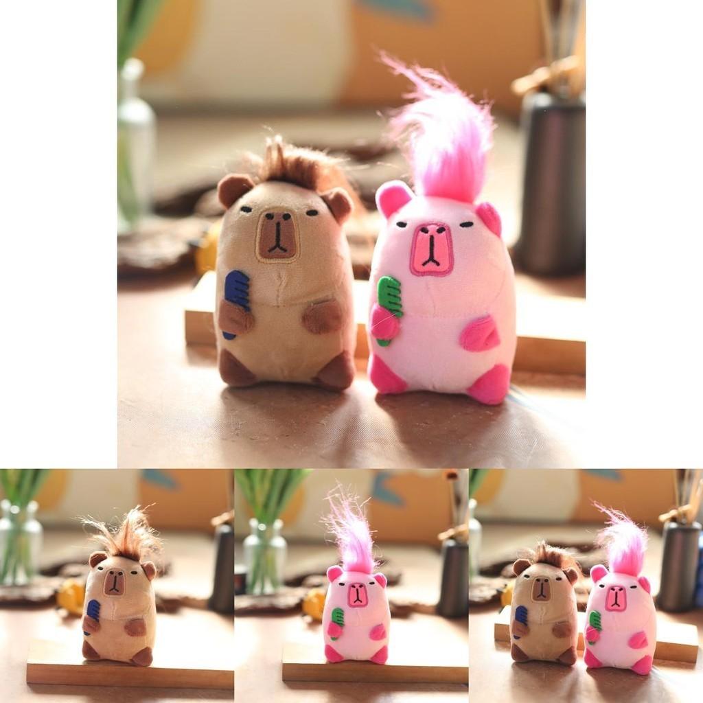 Adorable Plush Capybara Keychain Cute Fluffy Stuffed Animal For Bags And Keys