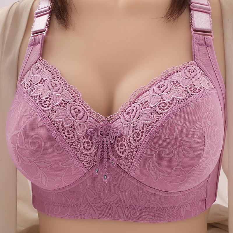 

Autumn and Winter Gathering Adjustment Type Breast Bra Without Steel Ring, Large Chest, Small Upper Support, Comfortable and Anti Glare Underwear 36/80 фиолетовый