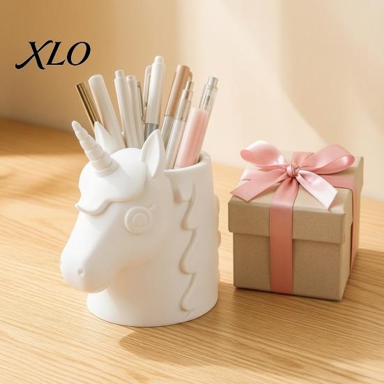 Cute Stationery Storage 3D Printed Horse Makeup Brush Holder for Desk, Vanity Organizer Dreamy Room Decor Pens And Stationery, Kawaii Container
