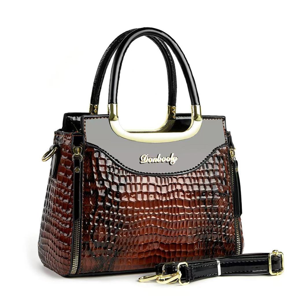Women‘s Crocodile Pattern Tote Bags with Top Handle Crossbody Purses Handbag and Purse Faux Patent Leather Top-handle Work Shoulder Satchel for Women
