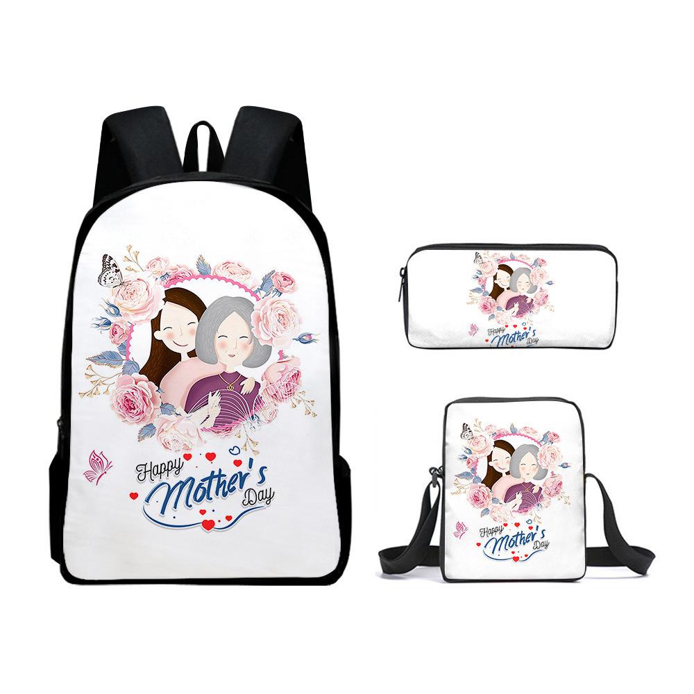 Iconic Kotaro Lives Alone Anime 3D Design 3pcs/Set pupil Learner Bags Everyday Laptop Everyday Backpack Sling Carry Tote Pencil Pouch