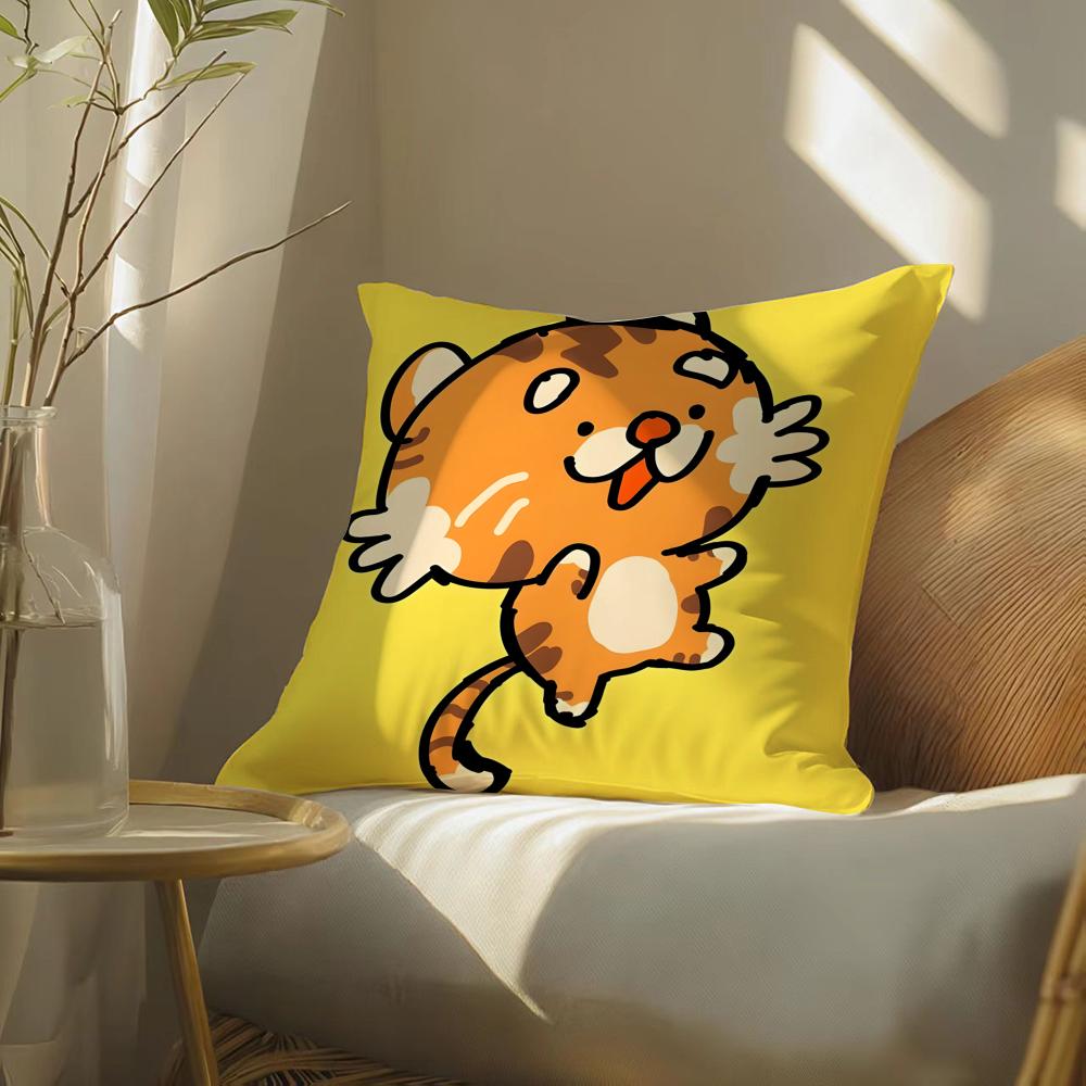 Fantasy Cartoon Colorful Animal Patterns Pillow Case Double-Sided Plush Sofa Cushion Covers Organic Breathable Invisible Zipper