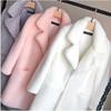 2 Winter New Imitation Fur Coat Women's Medium and Long Coat Thin Slim Fashion Large Size Thickened Suit Collar