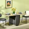 Folding dining table on castors with storage 2 drawers and 1 cupboard 76 x 140 x 74 cm