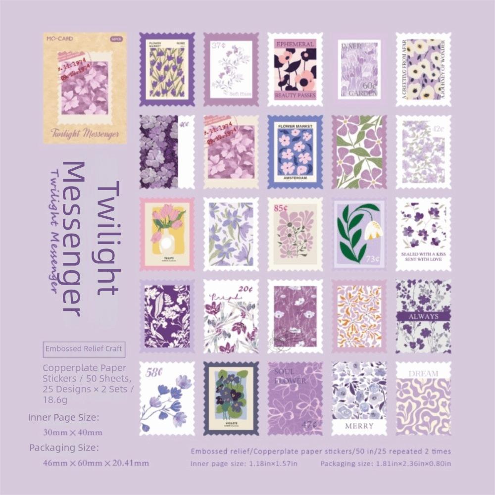 Self Adhesive Floral Stamp Stickers Embossed Texture Decorative Paper Stickers Scrapbooking