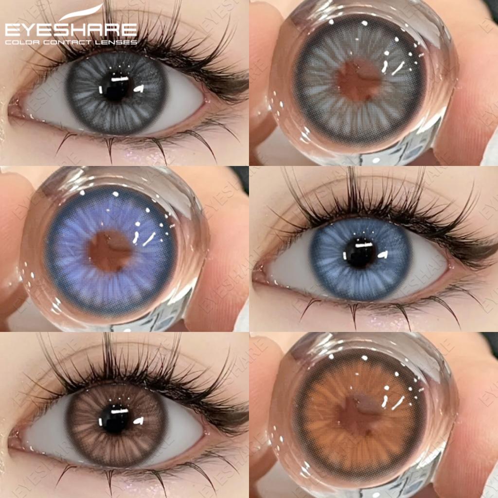 Eyeshare 1Pair NEW Color Contact Lenses High Quality Brown Eye Makeup Contact Fashion Blue Eyes Lenses Gray Contacts 6 Months
