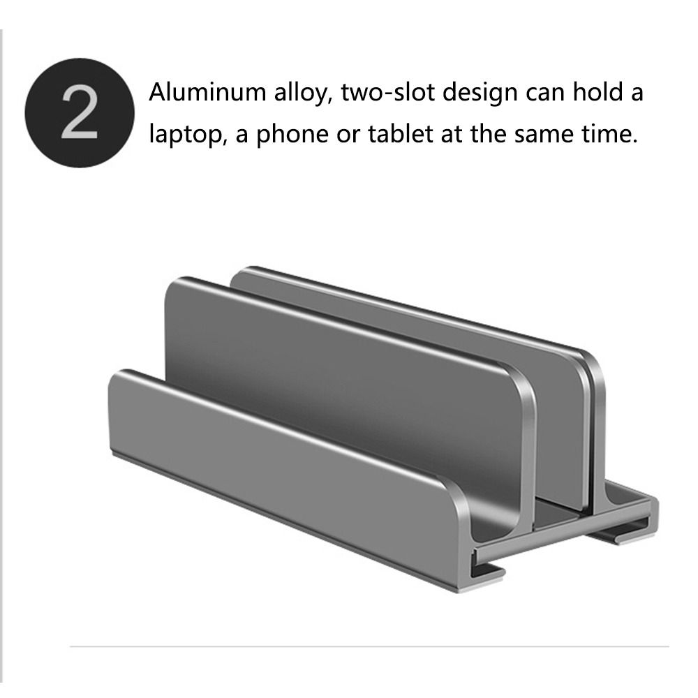 1/2/3 Slots Aluminum Laptops Holder Space-Saving Desktop Notebook Dock Vertical Laptop Stand  Phone