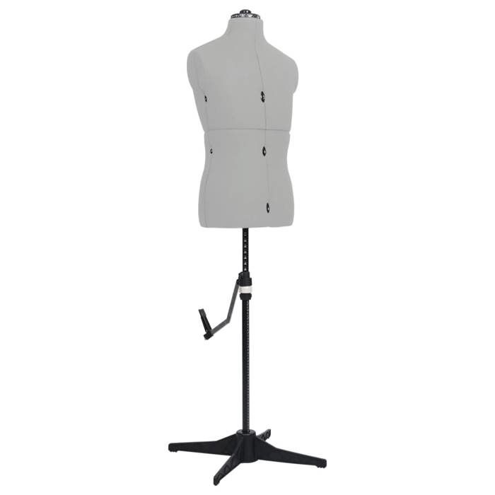 VidaXL Mannequin de couture ajustable pour homme Gris Taille 37-45