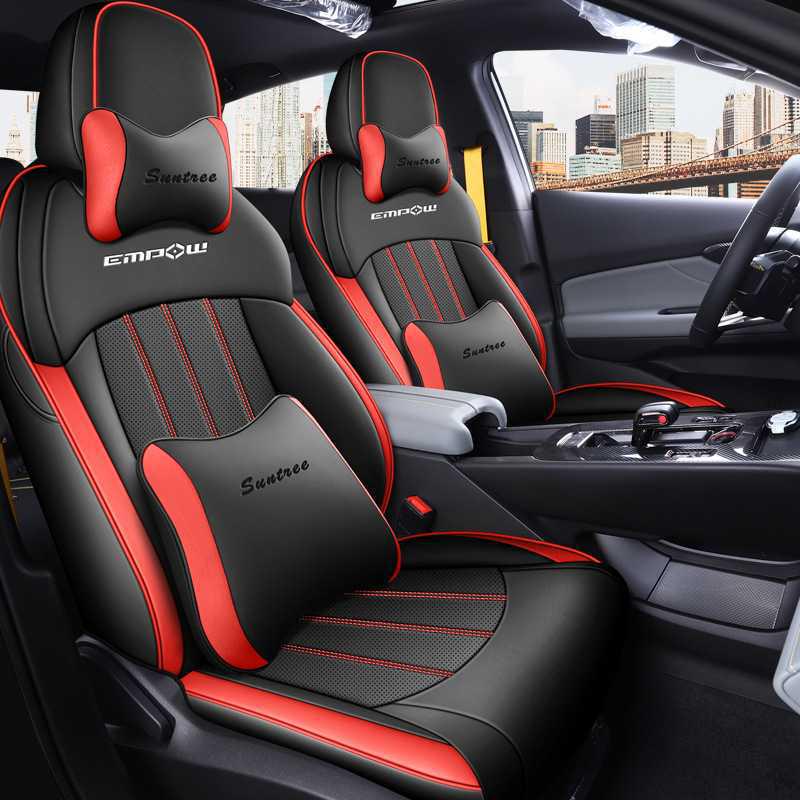 Shadow Leopard Perforated Leather Universal Seat Cushion for Five-Seater Cars