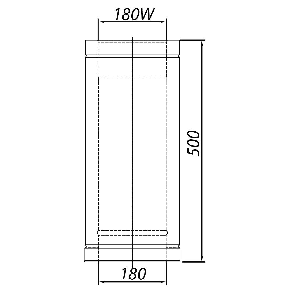 ADAM DW Double-wall Chimney Pipe Fi 180 0.5m