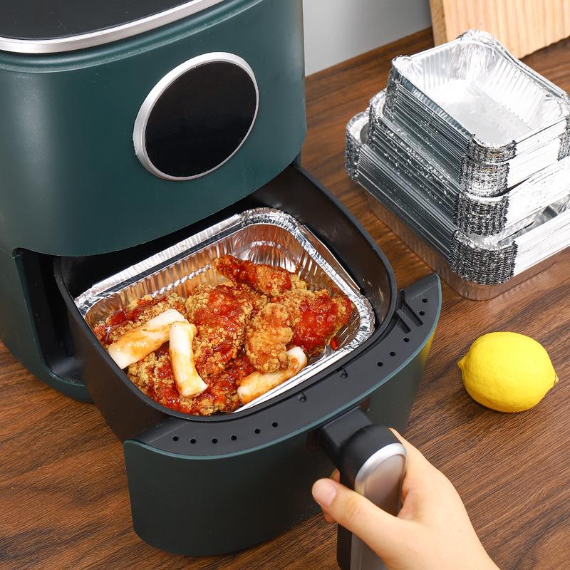 Rechteckige Grillschale aus dicker Aluminiumfolie – Einweg und wiederverwendbar